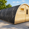 cabaña glamping de madera