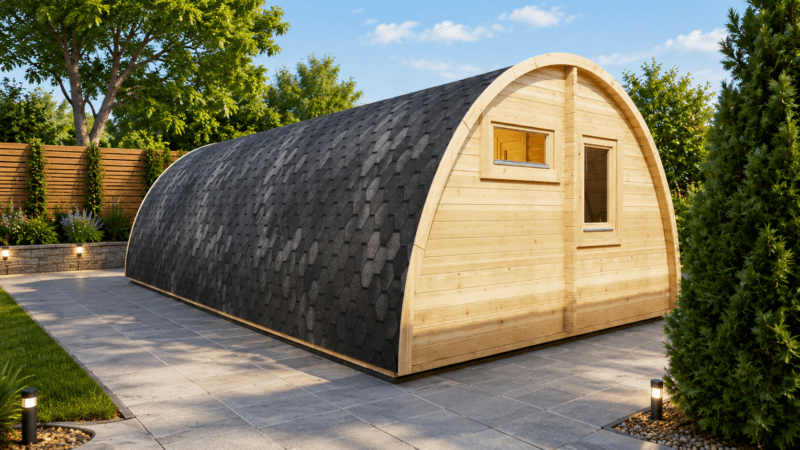 Cabaña glamping de madera