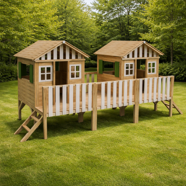 Parque Infantil DuoPlay Homologado EN 1176 | Doble Torre Madera