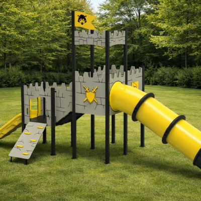 Parque Infantil Castillo Kele Max Multijuego | 3 Toboganes | Normativa EN 1176