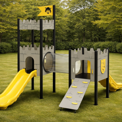 Parque Infantil Castillo PSIN-10 | Doble Tobogán y Túnel | EN 1176