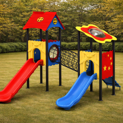 Parque Infantil PSIN-08 | Túnel de Rejilla y Doble Tobogán | EN 1176