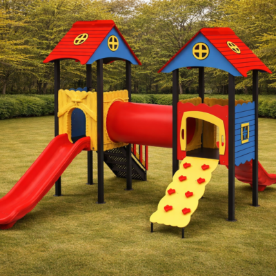 Parque Infantil Casitas PSIN-05 | Túnel y Tobogán Doble | EN 1176