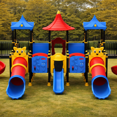 Mega Parque Multicolor PSI-10 | 4 Toboganes y 5 Torres | EN 1176