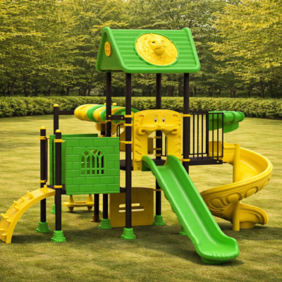 Parque Infantil Safari PSI-06 | 3 Toboganes y Puente Tubo | EN 1176