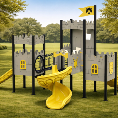 Parque Infantil Castillo PSIN-11 | Tobogán Doble y Espiral | EN 1176