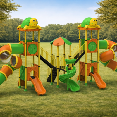 Mega Parque Tortugas PSI-27 | 4 Toboganes y Doble Torre | EN 1176