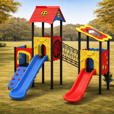 Parque Infantil Casita PSIN-07 | Doble Tobogán y Juegos | EN 1176