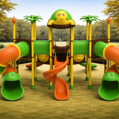 Mega Parque Tortuga PSI-25 | 5 Toboganes y 30 Niños | EN 1176