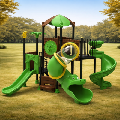 Parque Infantil Selva PSI-22 | Tobogán Cocodrilo y Espiral | EN 1176