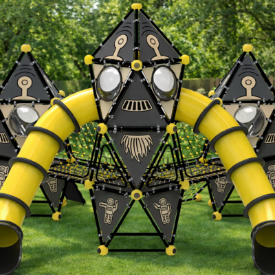 Parque Infantil Espacial PSIN-01 | Diseño Futurista y Redes | Profesional