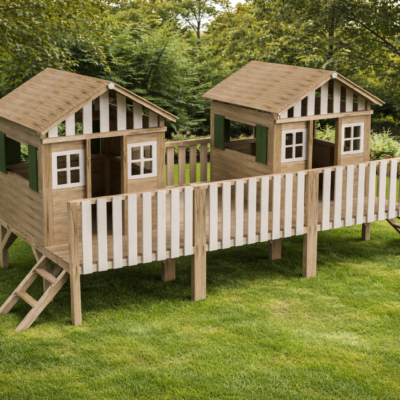 Parque Infantil Madera MSP-3 | Doble Torre Pino Nórdico | EN 1176