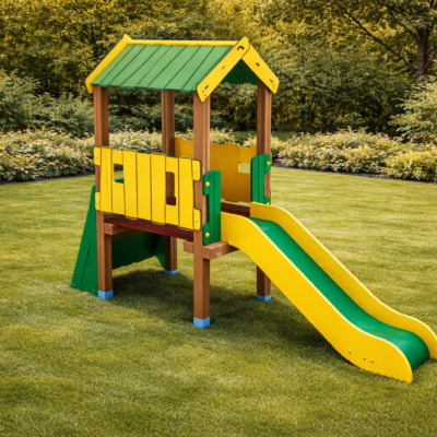 Torre Infantil Baby Nature | Casita y Doble Tobogán 0-3 años | EN 1176