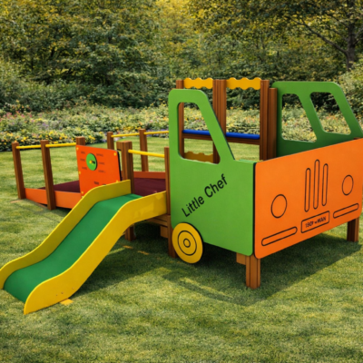 Camión Inclusivo de Madera | Parque Adaptado Silla de Ruedas | EN 1176