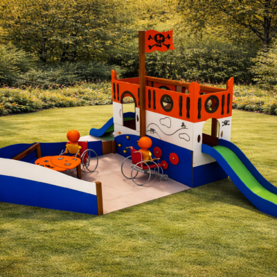 Barco Pirata Infantil El Rey Pirata | Acero Inoxidable y HDPE | Profesional