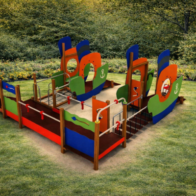 Barco Pesquero Inclusivo | Parque Infantil de Acero Inoxidable | Accesible
