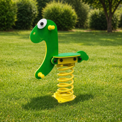 Balancín de Muelle Dino Verde MSA-22 | Muelle Infantil Profesional
