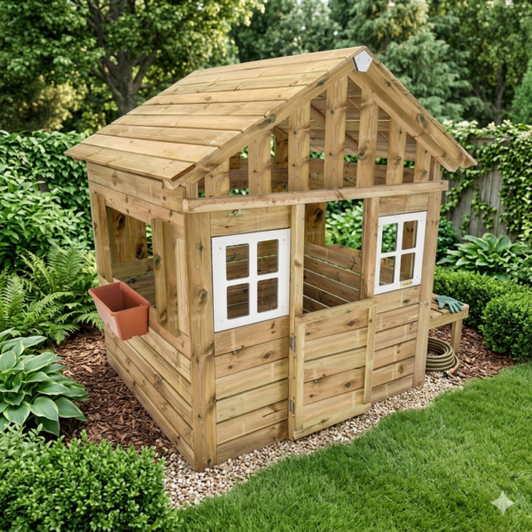 Casita de Madera Forest Lodge XL | Casita Infantil de Jardín Premium 1.6m