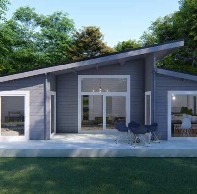 Cabaña Madera 2 Hab (13,7x8,2m)