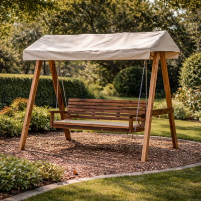 Columpio de Jardín con Techo MB-2 | Madera de Pino | 2 Plazas