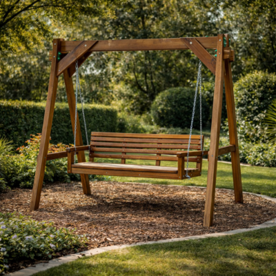 Columpio de Jardín de Madera MB-4 | 2 Plazas | Pino Macizo Tratado