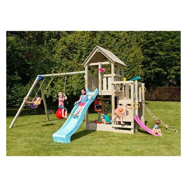 Parque Infantil TerraPlay One  | Doble Plataforma y Tobogán de Madera