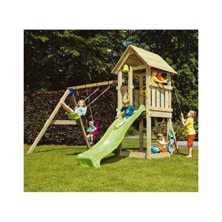 Casita de Madera Explorer Fort  | Parque Infantil con Tobogán y Accesorios Pirata