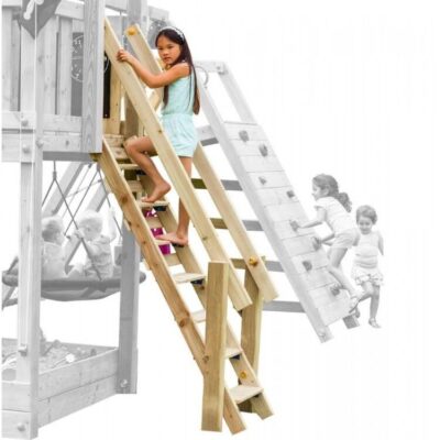 Escalera de Madera para Niños MSA-10 | 120 cm | Con Barandillas