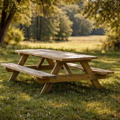 Mesa de Picnic de Madera Tratada | 180 y 235 cm | Pino Autoclave