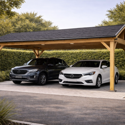 Estructura Madera Laminada PGL-5 | Techo a Dos Aguas | 14x14 cm