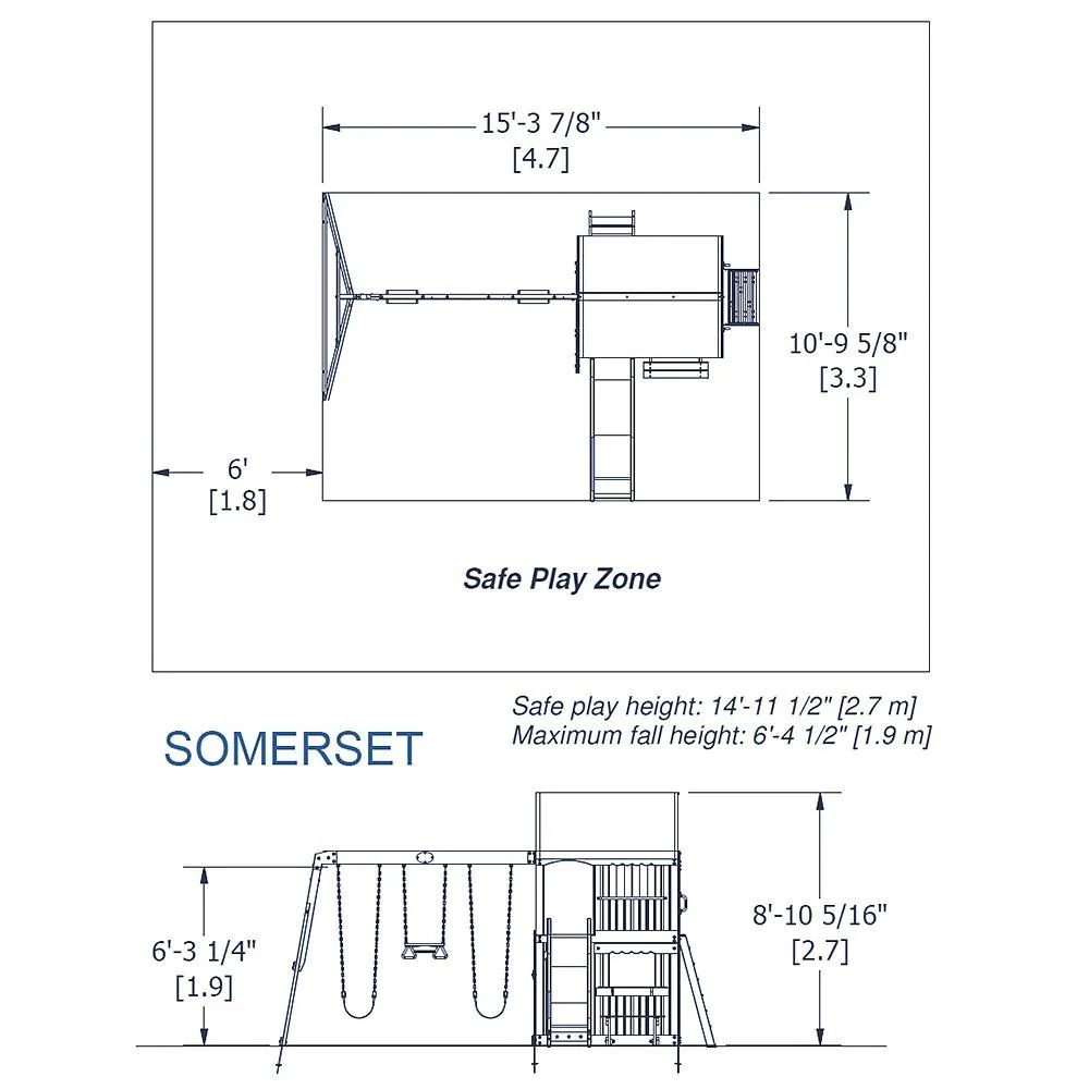 Parque Infantil De Madera Somerset L 4,65X3,7M L 17,2M² - Kora Habitat Parque infantil