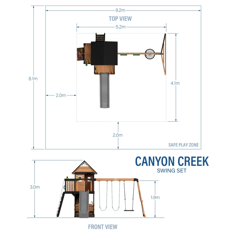 Parque infantil parque infantil de madera canyon creekl 5,2x4,1m l 21,3m²