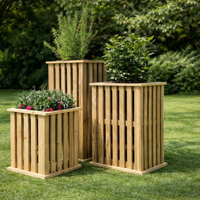 Talia Planter | Jardinera Vertical de Madera con Maceta Interior
