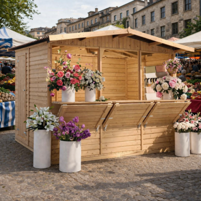 Quiosco de Madera Market Pro XL 6m² | Puesto de Venta Profesional