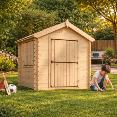 Casita Infantil de Madera 19mm | Rustic Lodge 130x106 | TBL-16