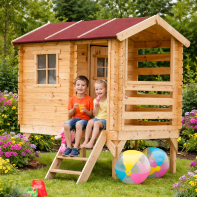 Casita Elevada de Madera para Niños 130x164 | 19mm