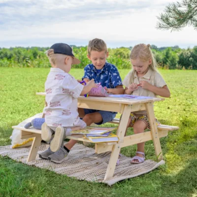 Mesa de Picnic Infantil de Madera 90x90 cm | TBL-34 | Exterior