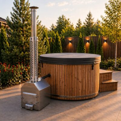 Jacuzzi de Madera con Estufa de Leña