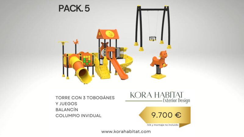 Parque Infantil L Pack 5 - Kora Habitat Pack parque infantil pvc