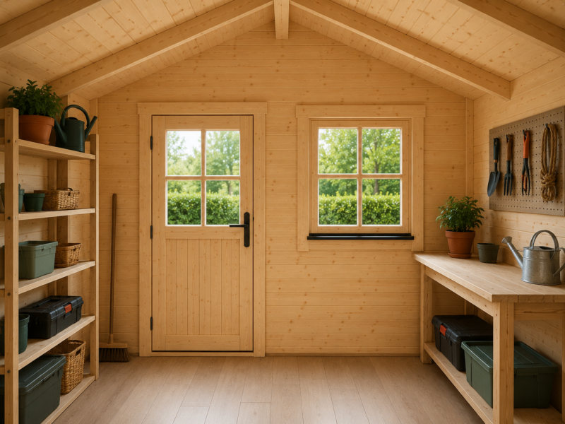 Casetas de madera caseta de madera kora l 3,5x3,5m l 12,25m² l 30mm
