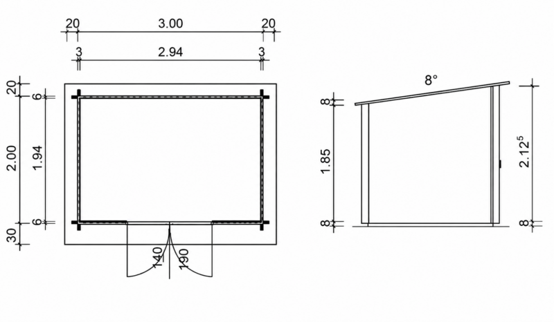 Casetas de madera caseta de madera premium l 3x2m l 6m² l 30mm