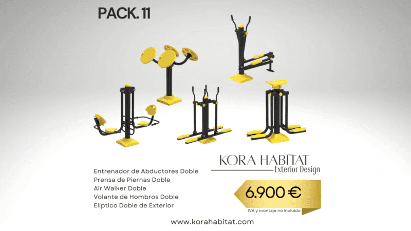 Circuito Completo Fitness Urbano L Pack 11 - Kora Habitat Gimnasio urbano