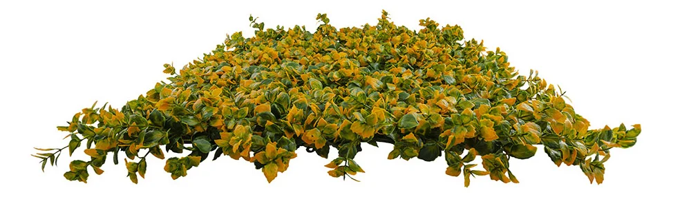 Jardín Vertical Artificial De Pachysandra - Modelo Na188004E (Matices Verde Y Naranja) - Kora Habitat Jardín vertical