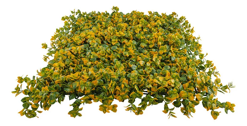 Jardín Vertical Artificial De Pachysandra - Modelo Na188004E (Matices Verde Y Naranja) - Kora Habitat Jardín vertical