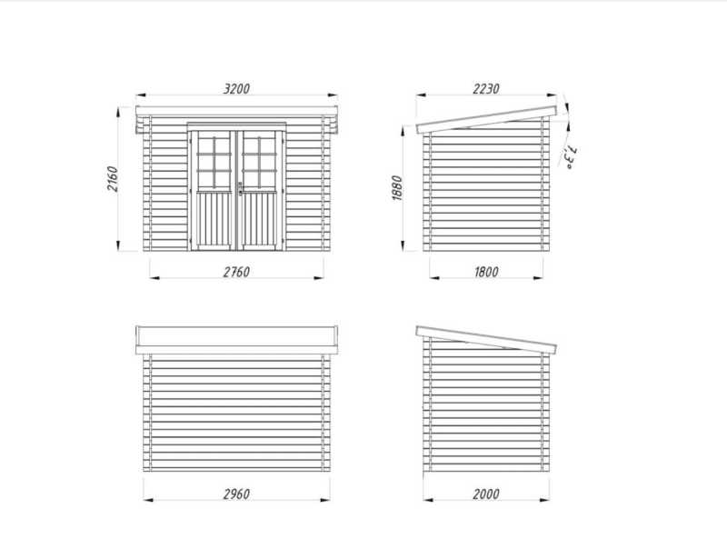 Caseta De Madera Alice L 2,76X1,8M L 4,7M² L 28Mm - Kora Habitat Caseta de madera
