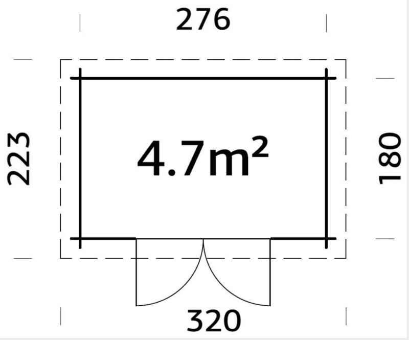 Caseta De Madera Alice L 2,76X1,8M L 4,7M² L 28Mm - Kora Habitat Caseta de madera