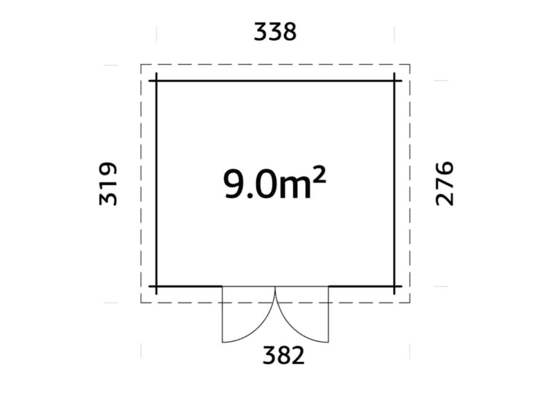 Caseta De Madera Alice L 3,38X2,76M L 9M² L 28Mm - Kora Habitat Caseta de madera