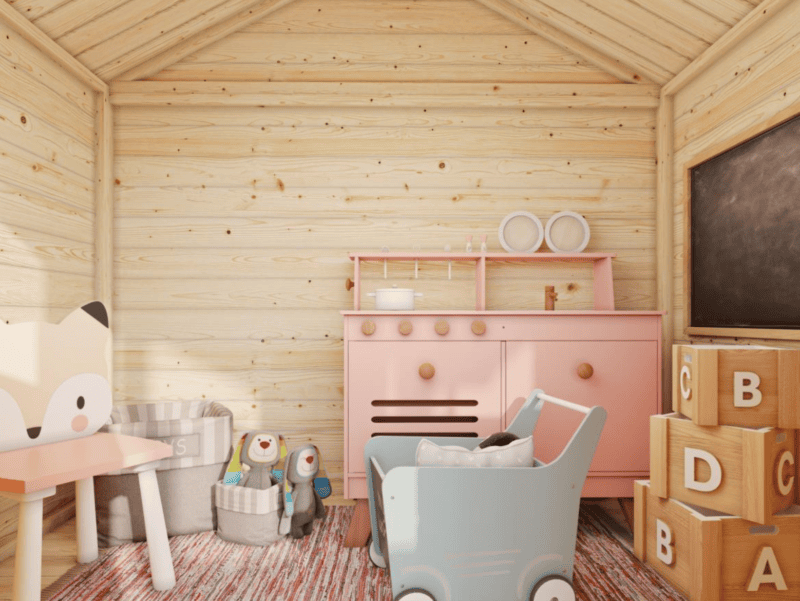 Casita De Madera Infantil Toby L 1,8X1,22M L 2M² L 16Mm - Kora Habitat Casita de madera infantil