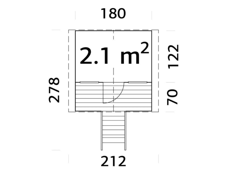 Casita De Madera Infantil Toby L 1,8X1,22M L 2M² L 16Mm - Kora Habitat Casita de madera infantil