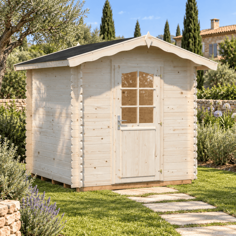 Caseta de madera a dos aguas